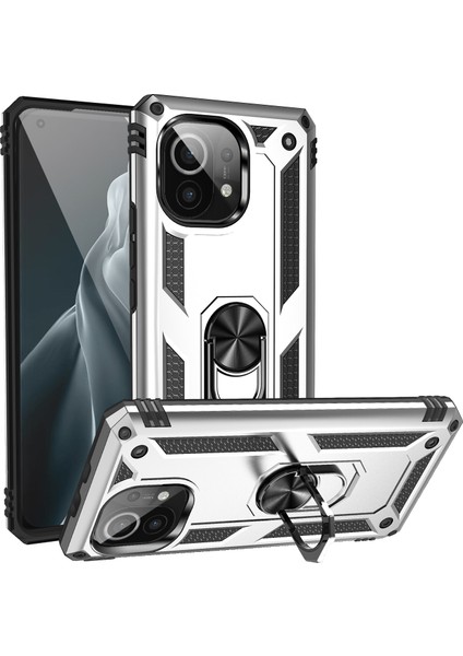 Xiaomi Mi 11 İçin Çift Katmanlı Halkalı Standlı Kılıf (Yurt Dışından)