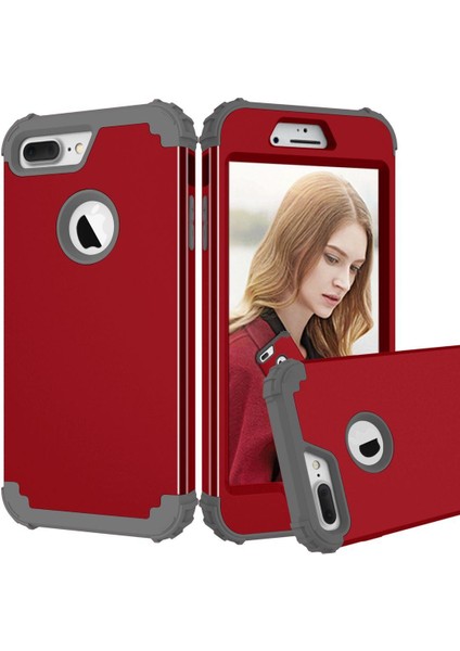 iPhone 7 Plus / 8 Plus İçin Pc Yumuşak Tpu Bumper 3'ü 1 Arada Koruma ShockProof Kılıf (Yurt Dışından)