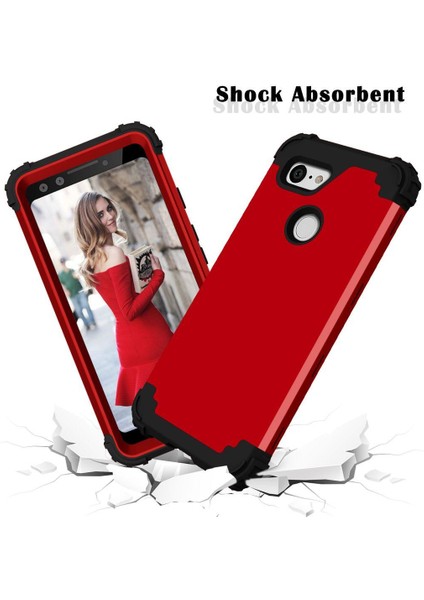 Google Pixel 3 Xl İçin Pc Yumuşak Tpu Bumper 3'ü 1 Arada Koruma ShockProof Kılıf (Yurt Dışından)