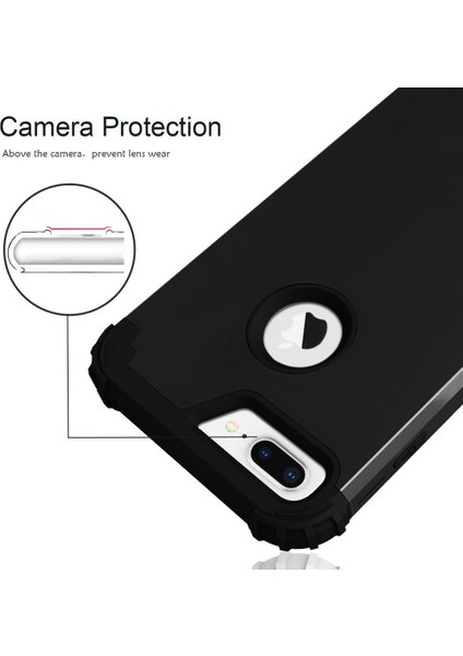 iPhone 7 Plus / 8 Plus İçin Pc Yumuşak Tpu Bumper 3'ü 1 Arada Koruma ShockProof Kılıf (Yurt Dışından)