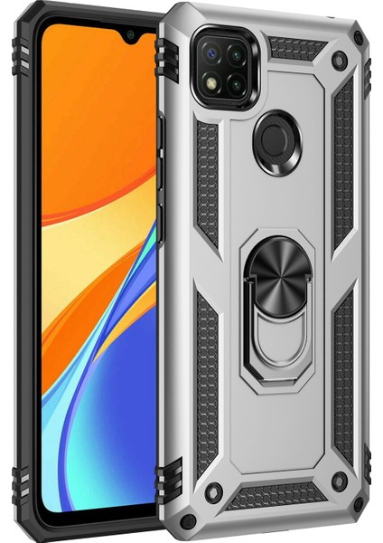 Xiaomi Redmi 9c İçin Çift Katmanlı Halkalı Standlı Kılıf (Yurt Dışından)