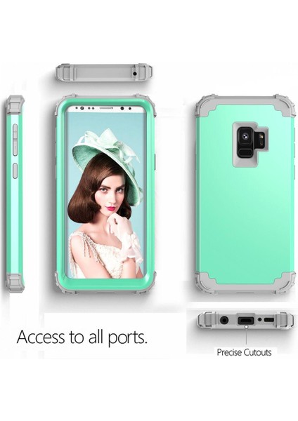 Samsung Galaxy S9 İçin Pc Yumuşak Tpu Bumper 3'ü 1 Arada Koruma ShockProof Kılıf (Yurt Dışından)