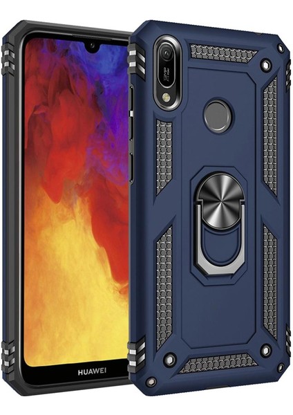 Huawei Y6 2019 / Y6 Prime 2019 İçin Çift Katmanlı Halkalı Standlı ShockProof Kılıf (Yurt Dışından)