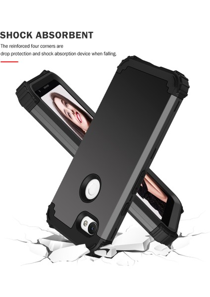 Google Pixel 3A Xl İçin Yumuşak Silikon Pc Bumper 3'ü 1 Arada ShockProof Korumalı Kılıf (Yurt Dışından)