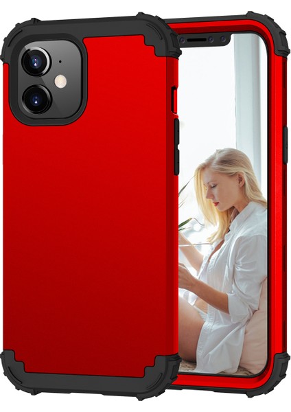 iPhone 12 Mini İçin Yumuşak Silikon Pc Bumper 3'ü 1 Arada ShockProof Korumalı Kılıf (Yurt Dışından)