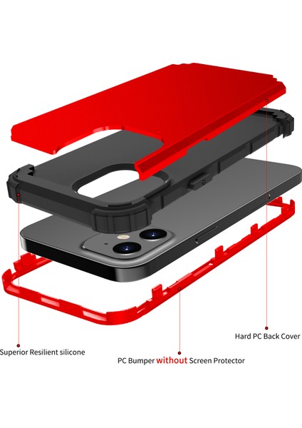 iPhone 12 Mini İçin Yumuşak Silikon Pc Bumper 3'ü 1 Arada ShockProof Korumalı Kılıf (Yurt Dışından)