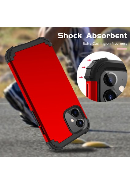 iPhone 12 Mini İçin Yumuşak Silikon Pc Bumper 3'ü 1 Arada ShockProof Korumalı Kılıf (Yurt Dışından)
