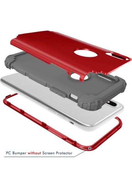iPhone XS / iPhone X İçin Pc Yumuşak Tpu Bumper 3'ü 1 Arada Koruma ShockProof Kılıf (Yurt Dışından)