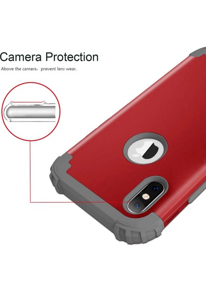iPhone XS / iPhone X İçin Pc Yumuşak Tpu Bumper 3'ü 1 Arada Koruma ShockProof Kılıf (Yurt Dışından)