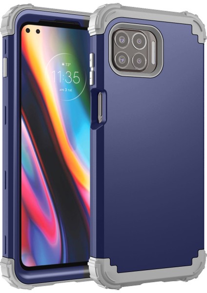 Motorola One 5G / Moto G 5G Plus İçin Yumuşak Silikon Pc Bumper 3'ü 1 Arada Shockproof Korumalı Kılıf (Yurt Dışından)