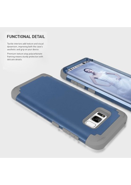 Samsung Galaxy S8 İçin Pc Yumuşak Tpu Bumper 3'ü 1 Arada Koruma ShockProof Kılıf (Yurt Dışından)