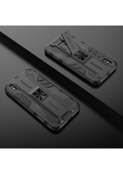 iPhone X / iPhone XS İçin Çift Katmanlı Pc Tpu Bumper Kaymaz ShockProof Korumalı Kılıf (Yurt Dışından)