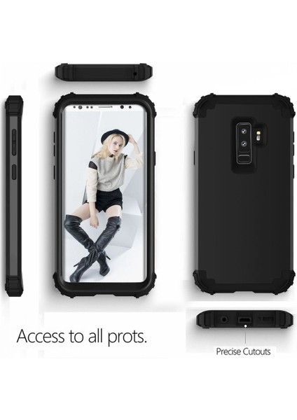 Samsung Galaxy S9 Plus İçin Pc Yumuşak Tpu Bumper 3'ü 1 Arada Koruma ShockProof Kılıf (Yurt Dışından)