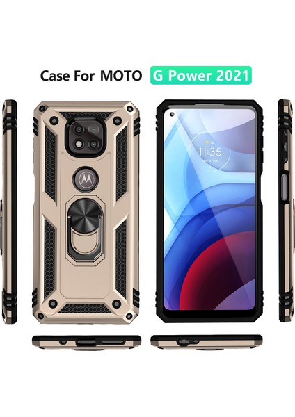 Motorola Moto G Power 2021 İçin Çift Katmanlı Halkalı Standlı Kılıf (Yurt Dışından) fiyatları