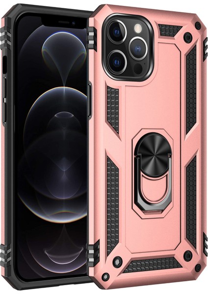 iPhone 12 / iPhone 12 Pro İçin Çift Katmanlı Halkalı Standlı Kılıf (Yurt Dışından)
