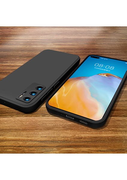 Huawei P40 İçin İnce Likit Silikon ShockProof Korumalı Kılıf (Yurt Dışından)