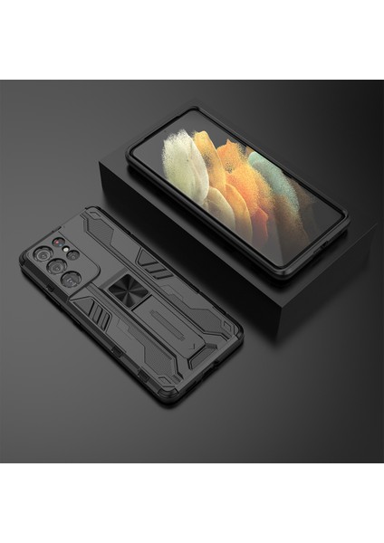 Samsung Galaxy S21 Ultra 5G İçin Çift Katmanlı Pc Tpu Bumper Kaymaz ShockProof Korumalı Kılıf (Yurt Dışından)