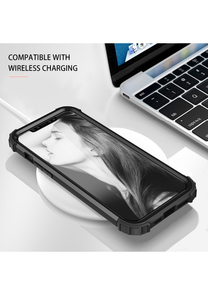 iPhone 12 Pro Max İçin Yumuşak Silikon Pc Bumper 3'ü 1 Arada ShockProof Korumalı Kılıf (Yurt Dışından)