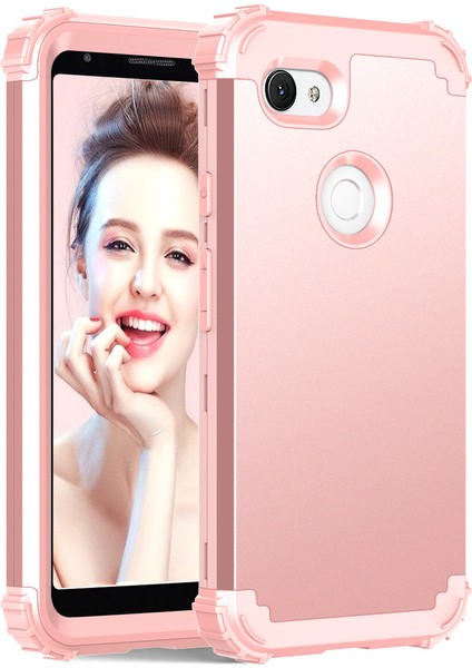 Google Pixel 3A İçin Yumuşak Silikon Pc Bumper 3'ü 1 Arada ShockProof Korumalı Kılıf (Yurt Dışından)