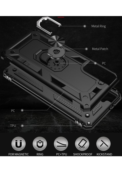 Samsung Galaxy S21 Plus 5G İçin Çift Katmanlı Halkalı Standlı Kılıf (Yurt Dışından) modelleri