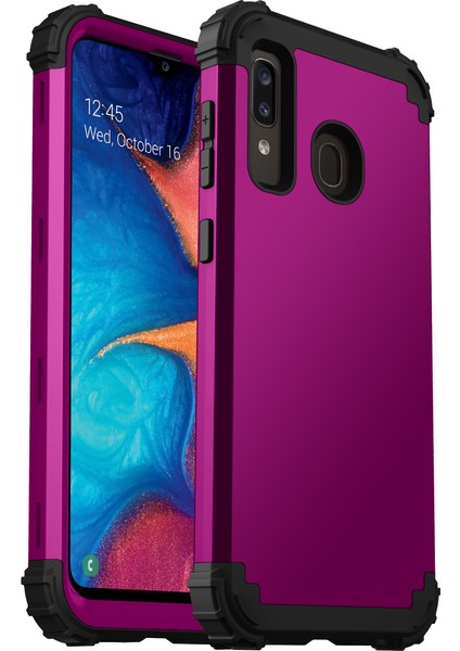 Samsung Galaxy A20 / A30 / A50 / A50S İçin Yumuşak Silikon Pc Bumper 3'ü 1 Arada ShockProof Korumalı Kılıf (Yurt Dışından)