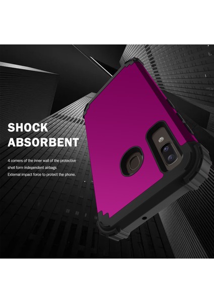 Samsung Galaxy A20 / A30 / A50 / A50S İçin Yumuşak Silikon Pc Bumper 3'ü 1 Arada ShockProof Korumalı Kılıf (Yurt Dışından)