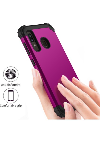 Samsung Galaxy A20 / A30 / A50 / A50S İçin Yumuşak Silikon Pc Bumper 3'ü 1 Arada ShockProof Korumalı Kılıf (Yurt Dışından)