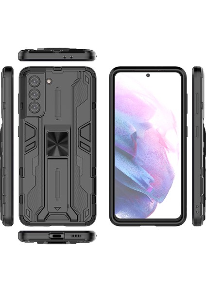 Samsung Galaxy S21 5G İçin Çift Katmanlı Pc Tpu Bumper Kaymaz ShockProof Korumalı Kılıf (Yurt Dışından)