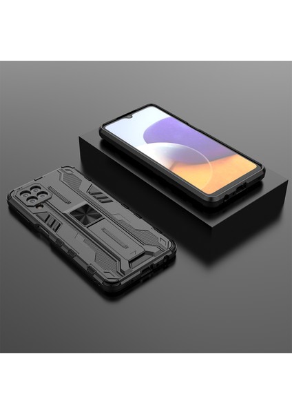 Samsung Galaxy A22 4G İçin Çift Katmanlı Pc Tpu Bumper Kaymaz ShockProof Korumalı Kılıf (Yurt Dışından)