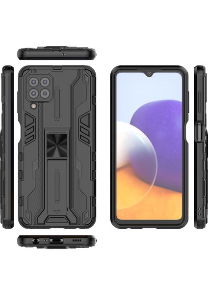 Samsung Galaxy A22 4G İçin Çift Katmanlı Pc Tpu Bumper Kaymaz ShockProof Korumalı Kılıf (Yurt Dışından)
