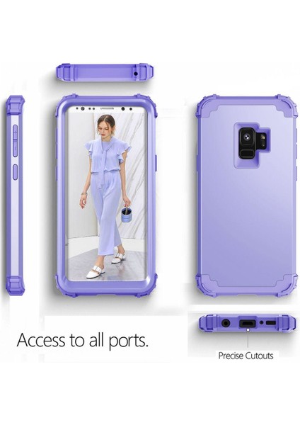 Samsung Galaxy S9 İçin Pc Yumuşak Tpu Bumper 3'ü 1 Arada Koruma ShockProof Kılıf (Yurt Dışından)