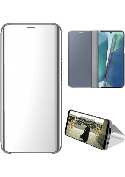 Samsung Galaxy Note 20 İçin Pc Pu Deri Standlı Pencereli Kılıf (Yurt Dışından)
