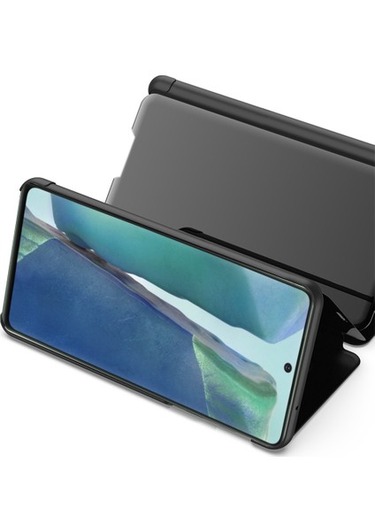Samsung Galaxy Note 20 İçin Pc Pu Deri Standlı Pencereli Kılıf (Yurt Dışından)