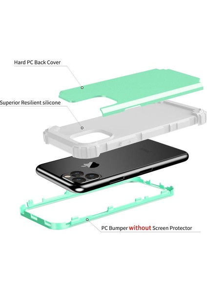 iPhone 11 Pro İçin Pc Yumuşak Tpu Bumper 3'ü 1 Arada Koruma ShockProof Kılıf (Yurt Dışından) modelleri