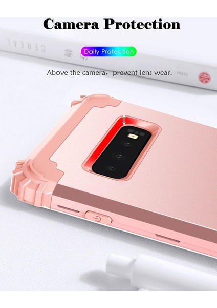 Samsung Galaxy S10 İçin Pc Yumuşak Tpu Bumper 3'ü 1 Arada Koruma ShockProof Kılıf (Yurt Dışından)