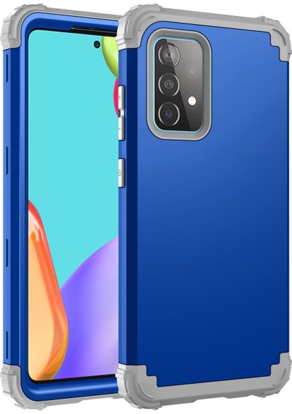 Samsung Galaxy A52 4G/5G İçin Yumuşak Silikon Pc Bumper 3'ü 1 Arada ShockProof Korumalı Kılıf (Yurt Dışından)