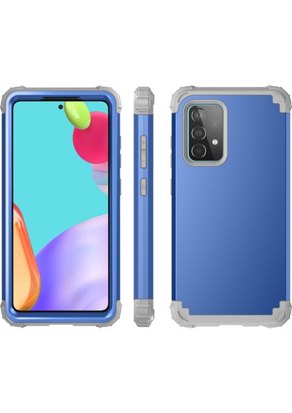Samsung Galaxy A52 4G/5G İçin Yumuşak Silikon Pc Bumper 3'ü 1 Arada ShockProof Korumalı Kılıf (Yurt Dışından)