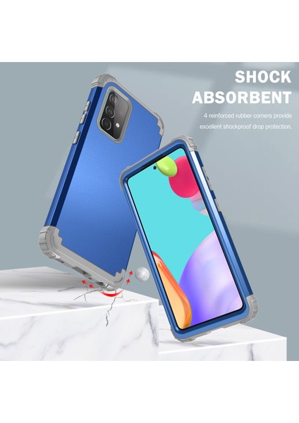 Samsung Galaxy A52 4G/5G İçin Yumuşak Silikon Pc Bumper 3'ü 1 Arada ShockProof Korumalı Kılıf (Yurt Dışından)