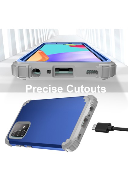 Samsung Galaxy A52 4G/5G İçin Yumuşak Silikon Pc Bumper 3'ü 1 Arada ShockProof Korumalı Kılıf (Yurt Dışından)