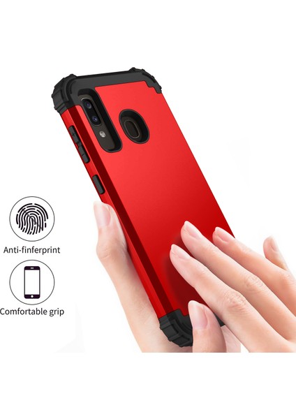 Samsung Galaxy A20 / A30 / A50 / A50S İçin Yumuşak Silikon Pc Bumper 3'ü 1 Arada ShockProof Korumalı Kılıf (Yurt Dışından)