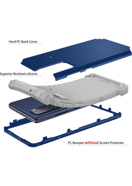 Samsung Galaxy S20 Fe 5G İçin Yumuşak Silikon Pc Bumper 3'ü 1 Arada ShockProof Korumalı Kılıf (Yurt Dışından) fırsatları