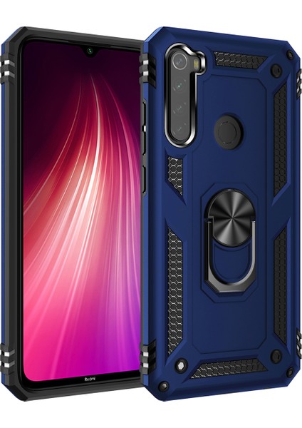 Xiaomi Redmi Note 8 İçin Çift Katmanlı Halkalı Standlı ShockProof Kılıf (Yurt Dışından)