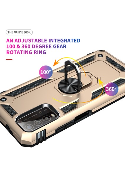 Xiaomi Poco M3 / Redmi 9t / Redmi 9 Power İçin Çift Katmanlı Halkalı Standlı Kılıf (Yurt Dışından) fırsatları