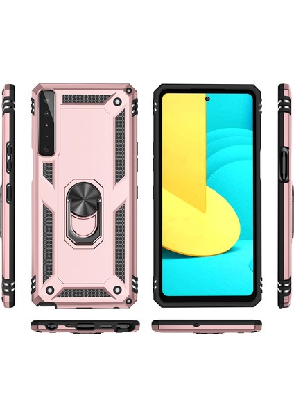 LG Stylo7 4G İçin Çift Katmanlı Halkalı Standlı Kılıf (Yurt Dışından)