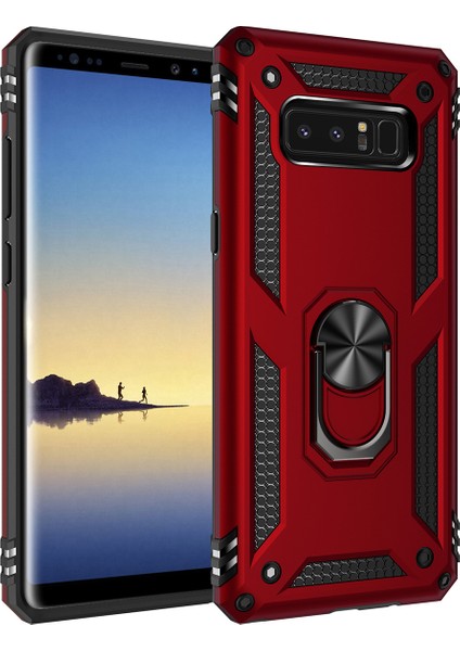 Samsung Galaxy Note 8 İçin Çift Katmanlı Halkalı Standlı ShockProof Kılıf (Yurt Dışından)