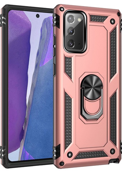 Samsung Galaxy Note 20 İçin Çift Katmanlı Halkalı Standlı Kılıf (Yurt Dışından)