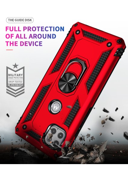 Motorola One 5G Ace İçin Çift Katmanlı Halkalı Standlı Kılıf (Yurt Dışından)