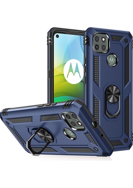 Motorola Moto G9 Power İçin Çift Katmanlı Halkalı Standlı Kılıf (Yurt Dışından)