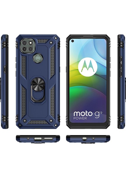 Motorola Moto G9 Power İçin Çift Katmanlı Halkalı Standlı Kılıf (Yurt Dışından) fiyatları