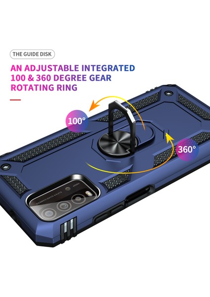 Xiaomi Poco M3 / Redmi 9t / Redmi 9 Power İçin Çift Katmanlı Halkalı Standlı Kılıf (Yurt Dışından) fırsatları